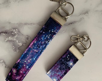 Galaxy, Stargazer, Universe Keyfob, Mini Fob, Wrist Lanyard Keychain