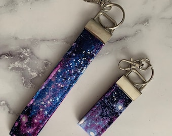 Galaxy, Stargazer, Universe Keyfob, Mini Fob, Wrist Lanyard Keychain