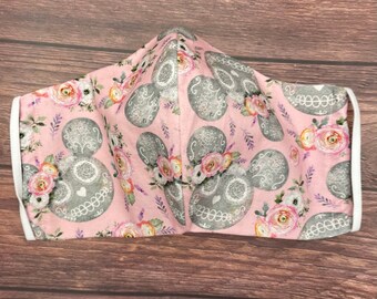 Mickey Skull Cotton Face Mask 100 % Cotton MADE in the USA /Washable Mask /Reusable Mask / Adult & Kids Masks