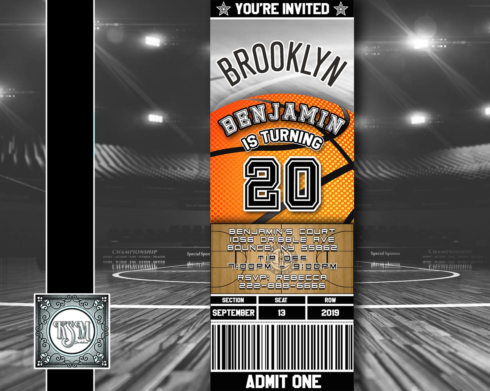 Brooklyn Nets Ticket Style Basketball Birthday Invitation Etsy