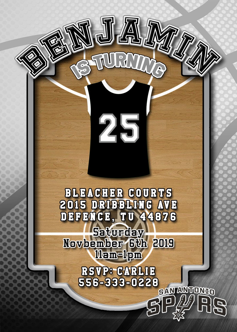 San Antonio Spurs - Basketball Birthday Invitation Individualized, electronic down load, get together invite, printable, all ages photograph about San Antonio Spurs Schedule Printable titled San Antonio Spurs - Basketball Birthday Invitation Individualized, electronic down load, celebration invite, printable, all ages