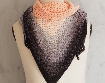 Dreieckiges Tuch aus Baumwolle, triangle clothes, crochet shawl, lacetuch stola schultertuch ajourtu, handmade