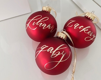 Benutzerdefinierte Name Kalligraphie Ornament - Mit Geschenk Box - Weihnachtsschmuck - Handbeschriftet Ornament - Personalisierte Weihnachten