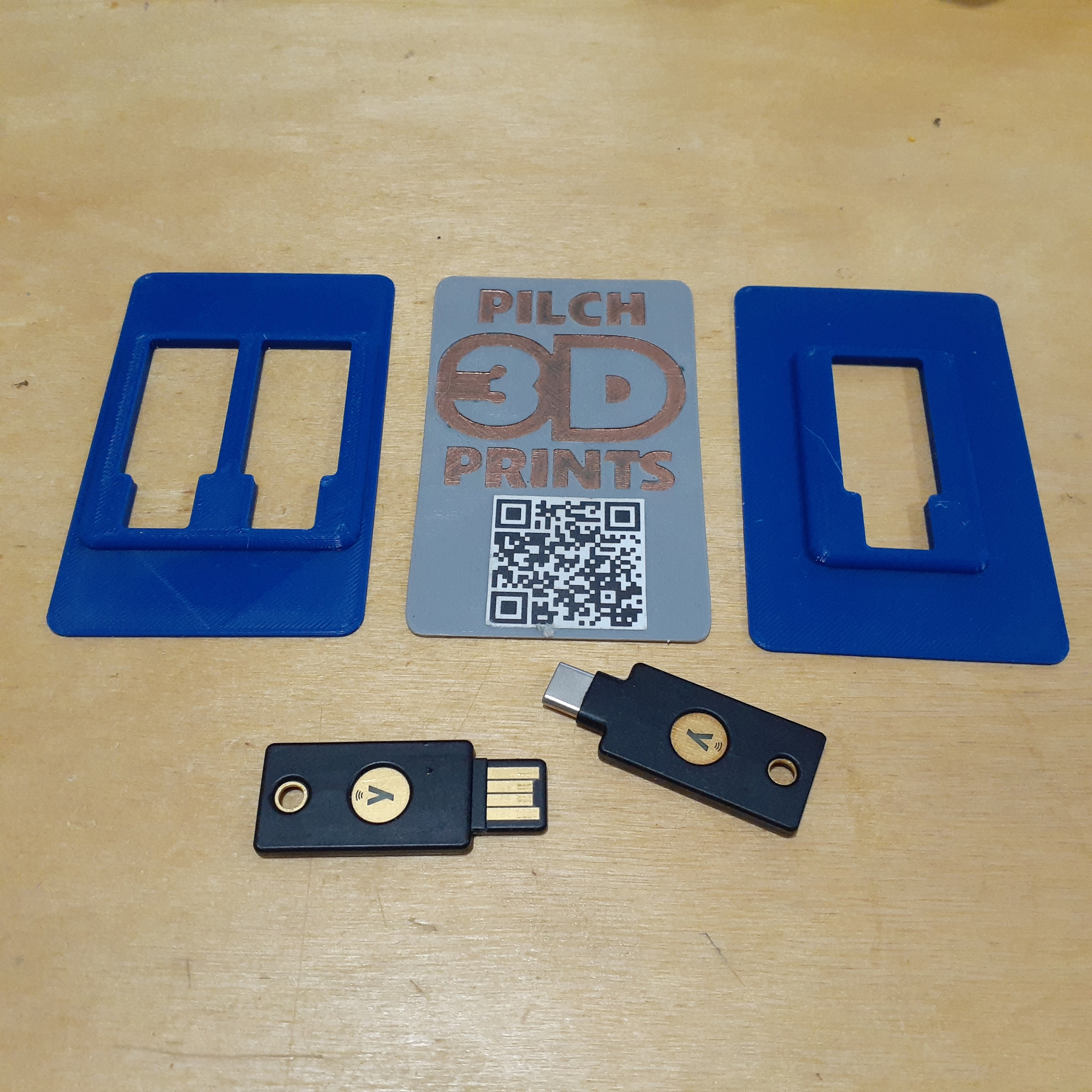 Yubikey 5/5C NFC Slim Card Holder (single and Dual Token Options