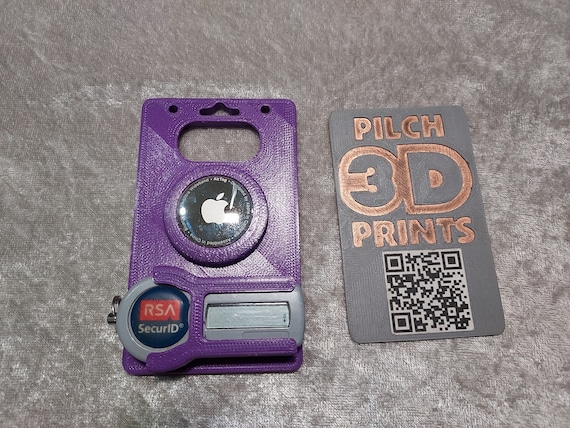 3D Printed Combo Apple AirTag and RSA Securid 1-3 Badge Holder multiple  Color Options Available 