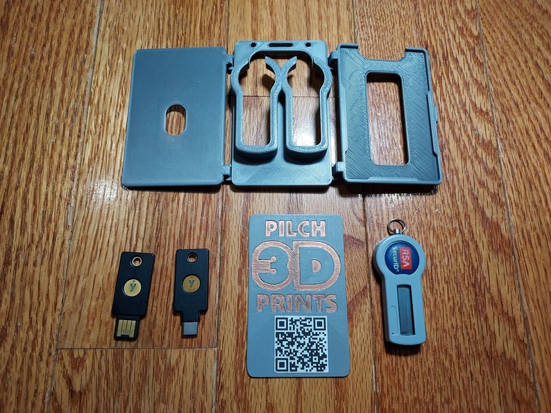 3D Printed Trifold Dual RSA 1 Yubikey Badge Holders multi Etsy