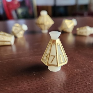 Art Deco Potion Dice - Ivory White