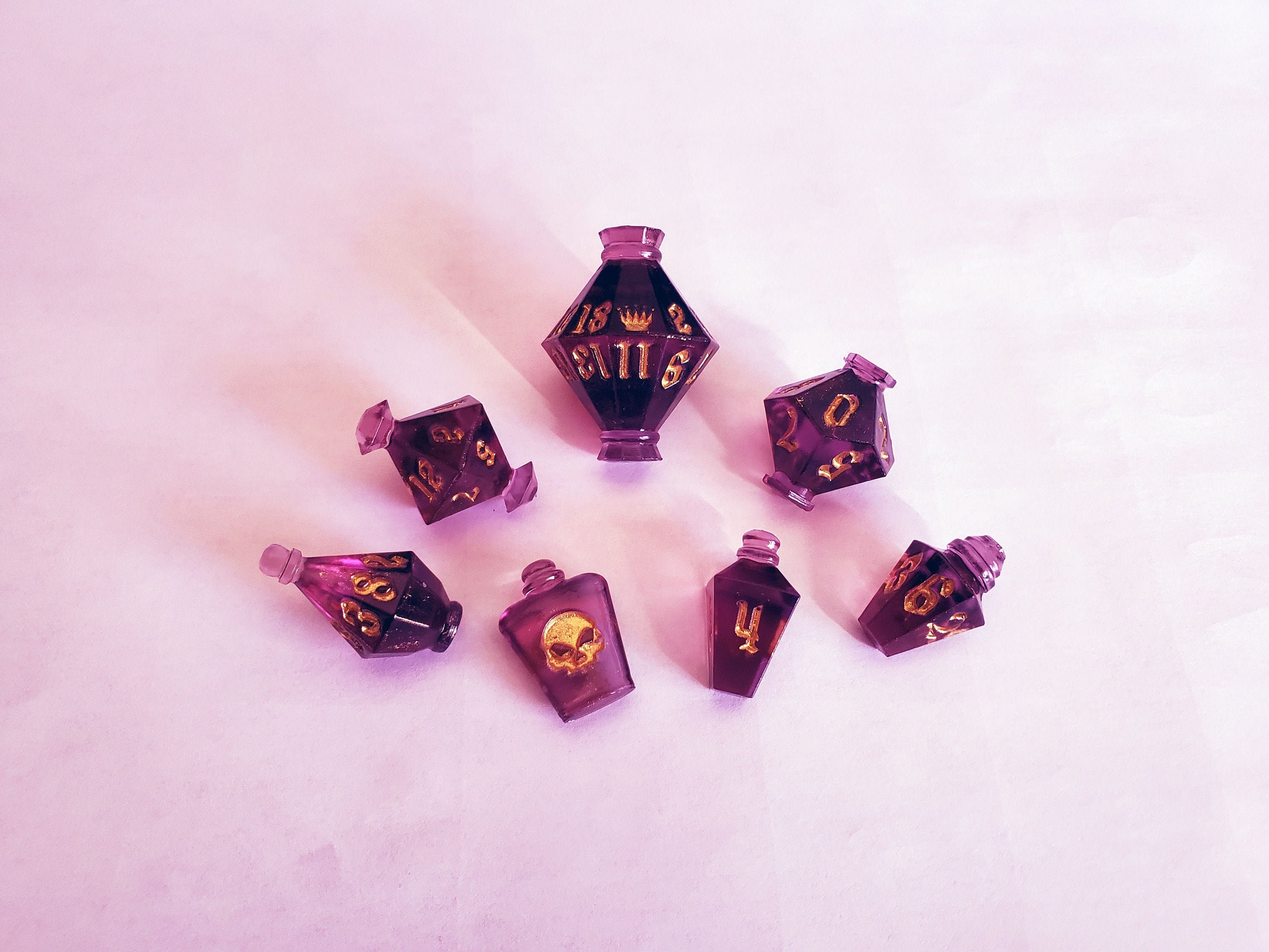 Purple Potion Dice Set d2 d4 d6 d8 d10 d12 d20 Etsy