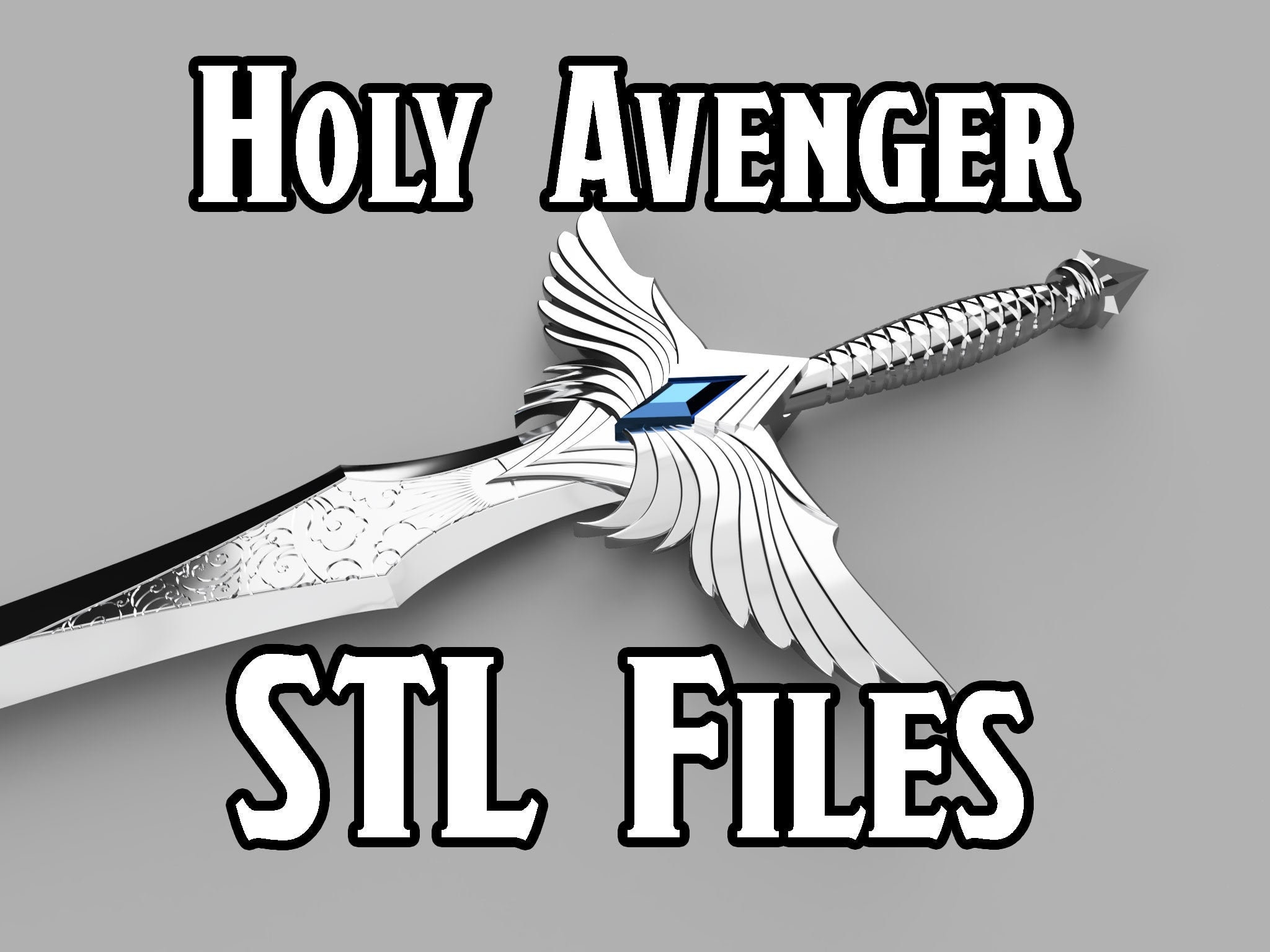3D Files - Yasha Holy Avenger 3D Printed Sword