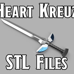 3D Files - Heart Kreuz Ezra Scarlet Fairy Tale Inspired Sword