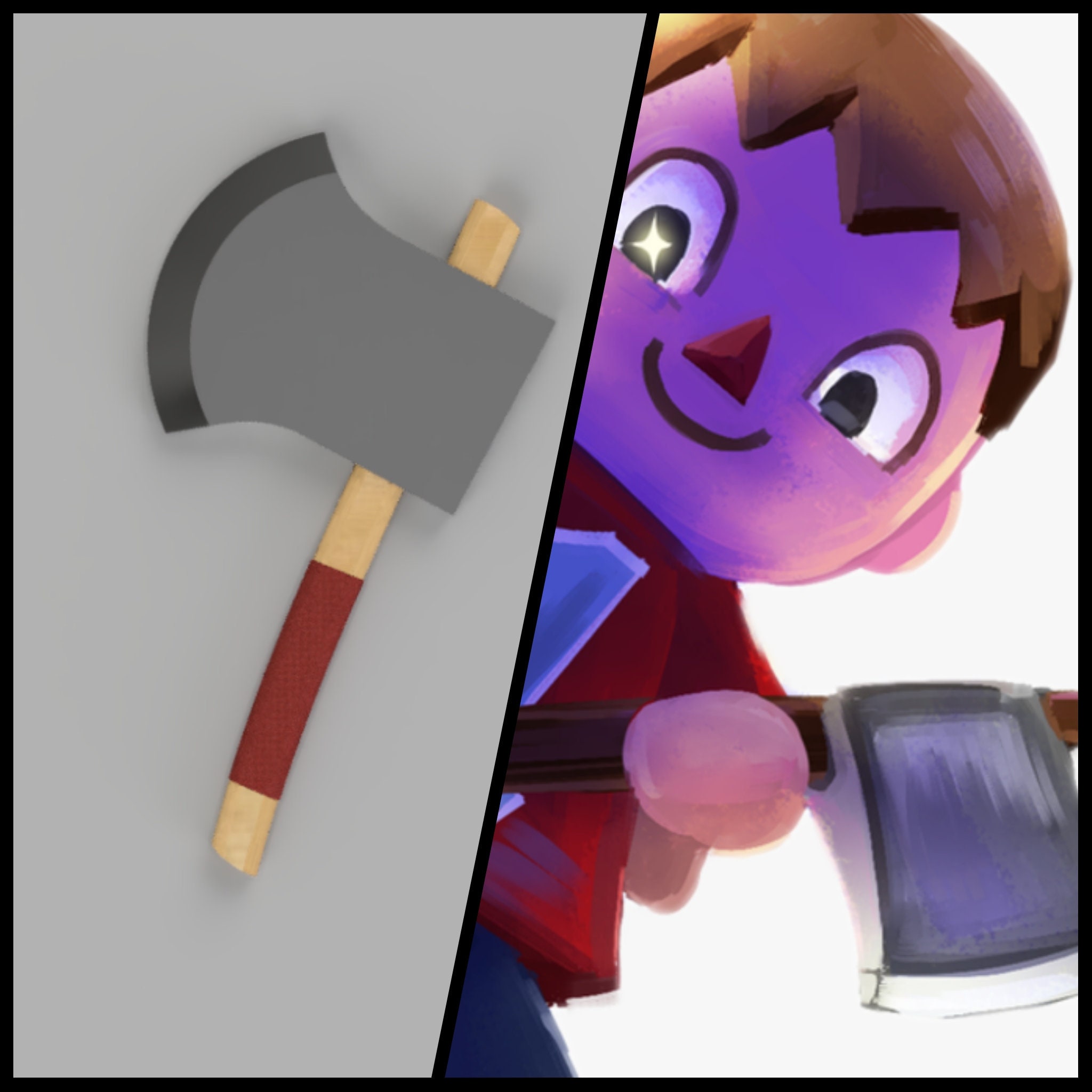 Animal Crossing Villager's Axe 3D Printed Prop Etsy