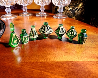 Art Deco Potion Dice - Absinthe Green