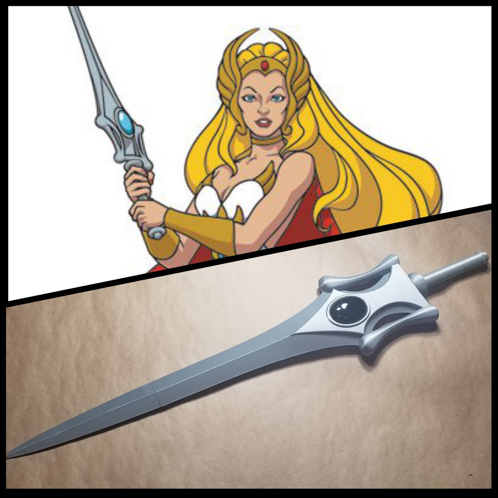 Классический меч защиты She-Ra 3D печатный комплект 1 - изображение.