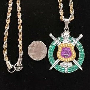 Omega psi phi gold necklace hot sale