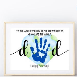 Papas Geburtstag Handabdruck druckbares Geschenk, DIY Handwerk für Papa, druckbares Papa Geschenk, Lehrer, Kindertagesstätte, Bester Papa, Vorschule, Baby, Geschenk für Papa