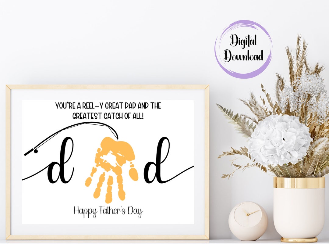 Father's Day Handprint Printable Gift, DIY Craft for Dad, Printable Dad ...