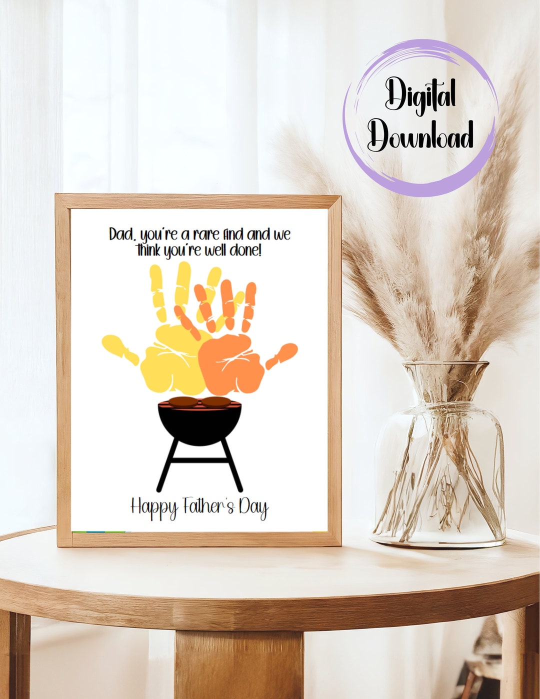 Father's Day Handprint Printable Gift, DIY Craft for Dad, Printable Dad ...
