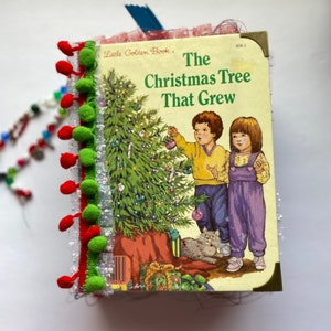 The Christmas Tree That Grew, Christmas junk journal, Little Golden book junk journal, Keepsake junk journal, tree junk journal