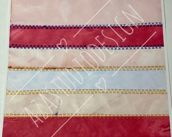 Striped Stitched Journal Page: Color Dyed Digital Download (PDF)