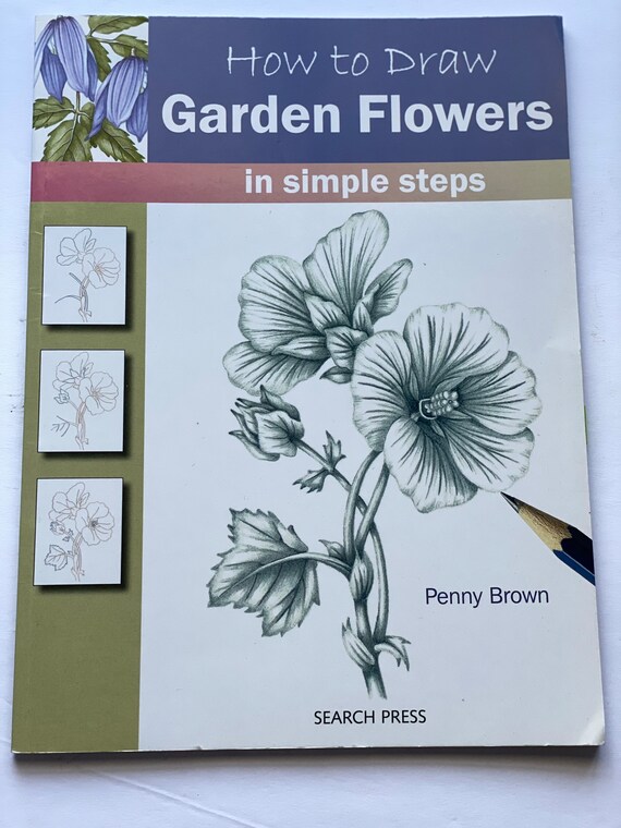 How to Draw Garden Flowers in Simple Steps Coloring Book Etsy