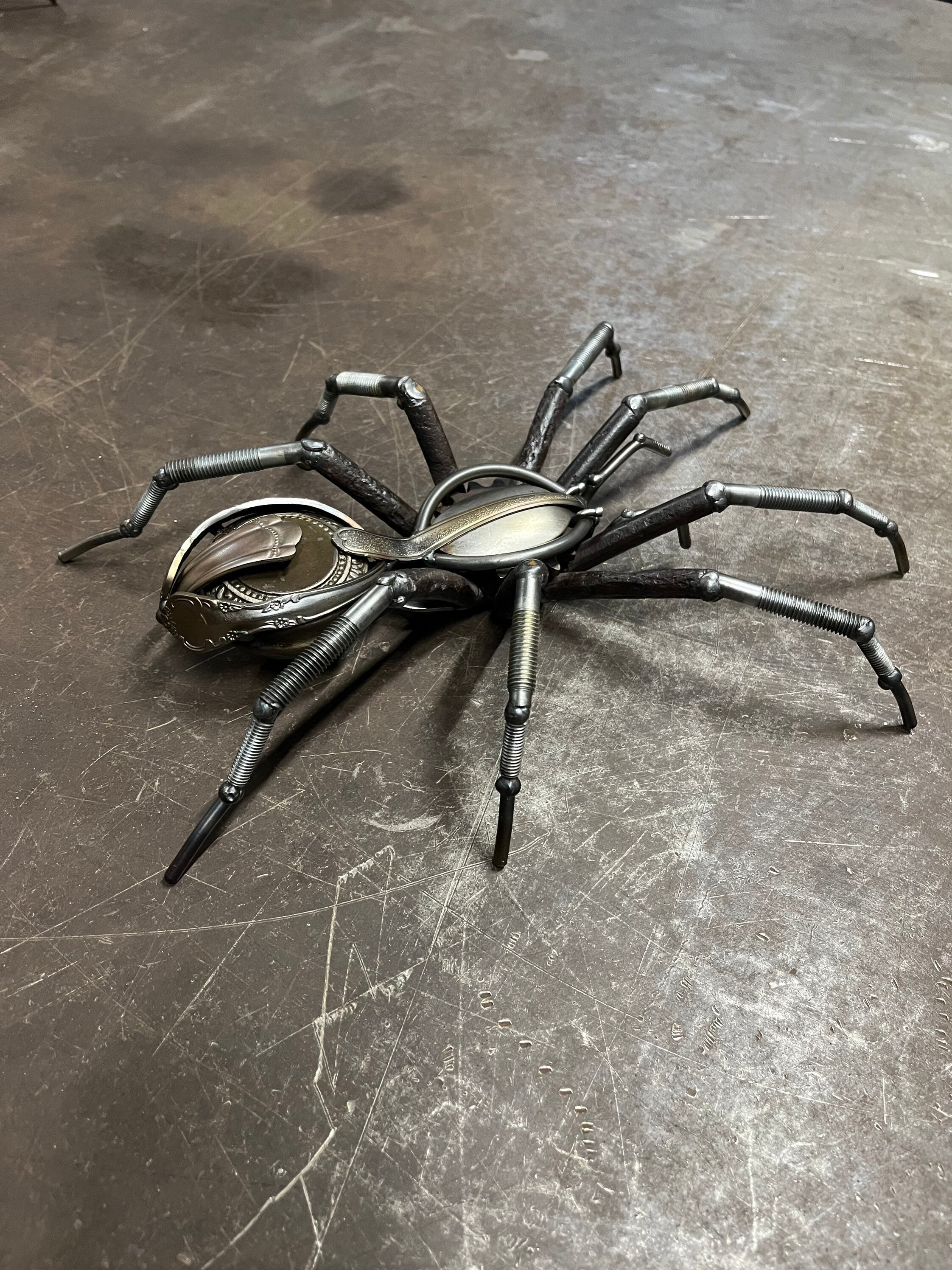 Scrap Metal Spider Sculpture Etsy