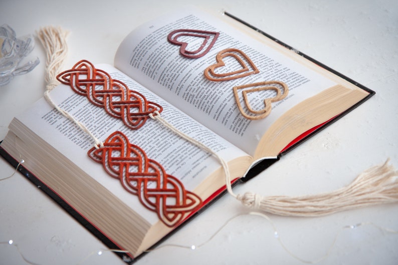 Wooden Carved Bookmark Celtic Pattern Natural Wood Souvenir Etsy