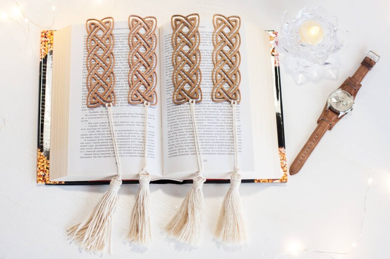 Wooden Carved Bookmark Celtic Pattern Natural Wood Souvenir Etsy