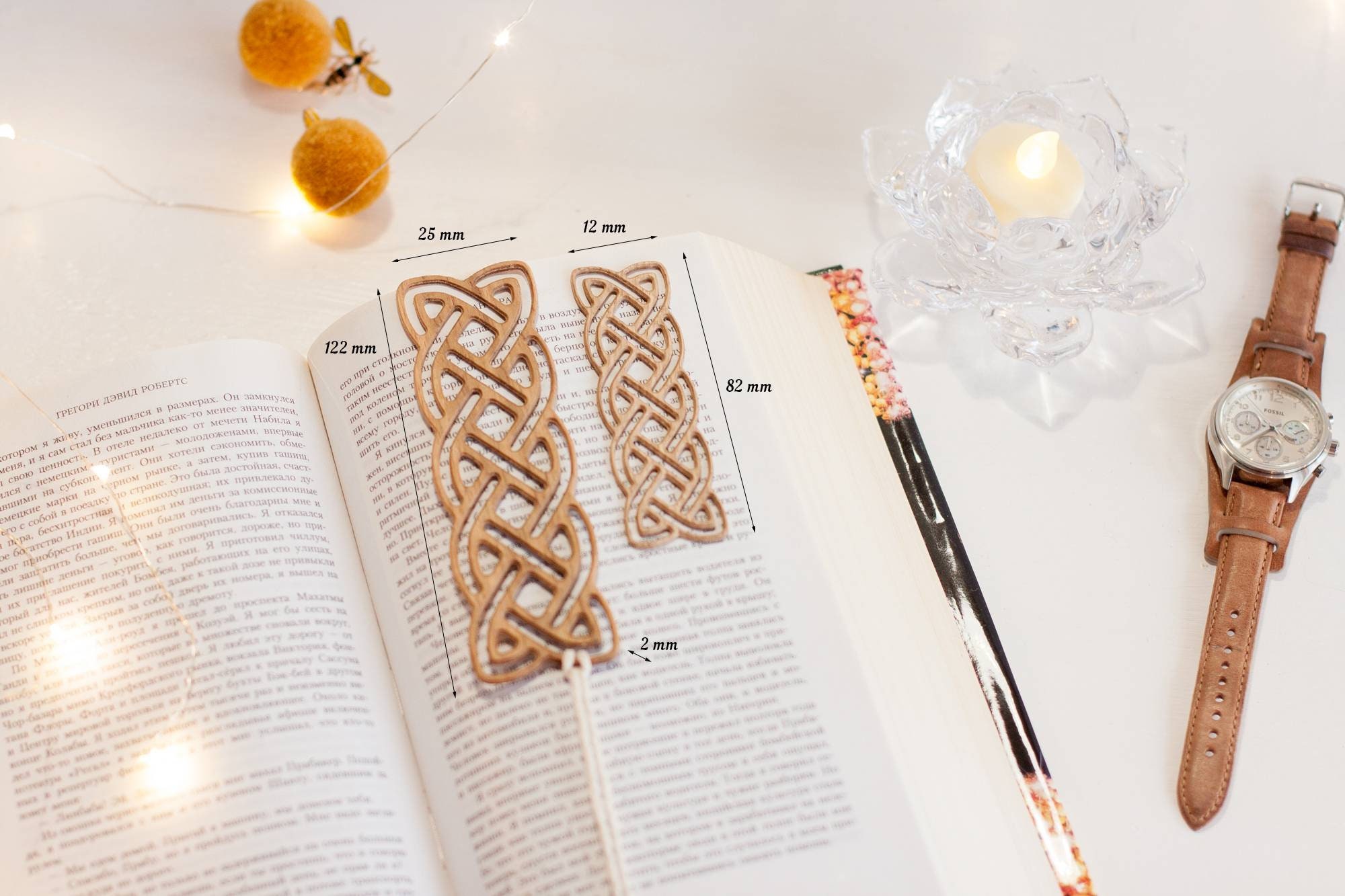 Wooden carved bookmark celtic pattern Natural wood souvenir Etsy
