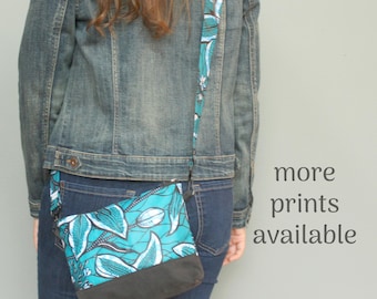 Boho Canvas Crossbody Purse : Fair Trade Kitenge Cotton Bag for Mom