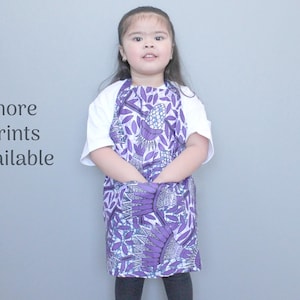 Full Coverage Child Apron ~ Fair Trade Child Pinny ~ Apron With Pocket ~ Cook With Mom ~ Child Baking Apron ~ Child Craft Paint Bake Smock