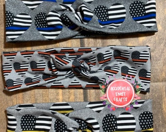 Thin Line Headband, Thin Red Line, Thin Yellow Line, Thin Gray Line, Thin Blue Line