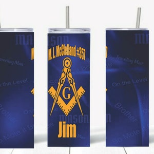 Personalized Masonic Tumbler, Freemason Tumbler, Gift for Mason