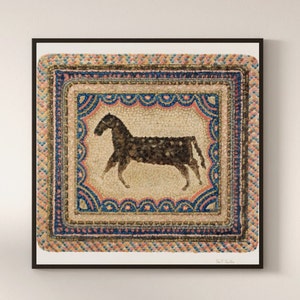 Vintage Rug Painting, Digital Download, Wall Art, Watercolor