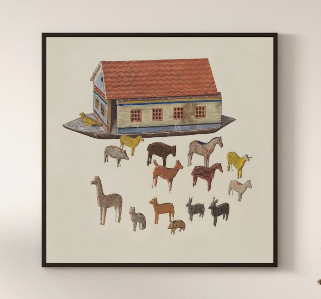 Vintage Noah's Ark Print, Watercolor, Digital Download, Wall Art ...