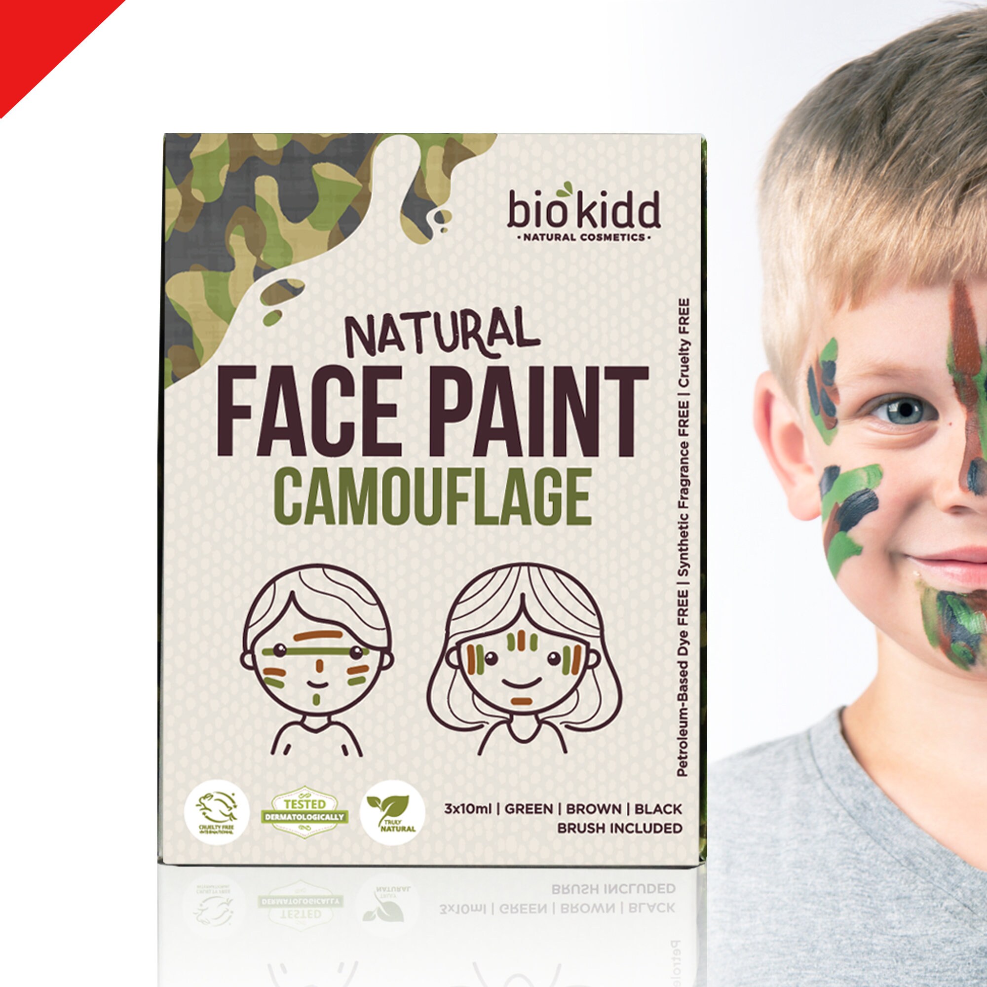 BioKidd Natural Face and Body Paint Army Camouflage Waschbar - Etsy.de