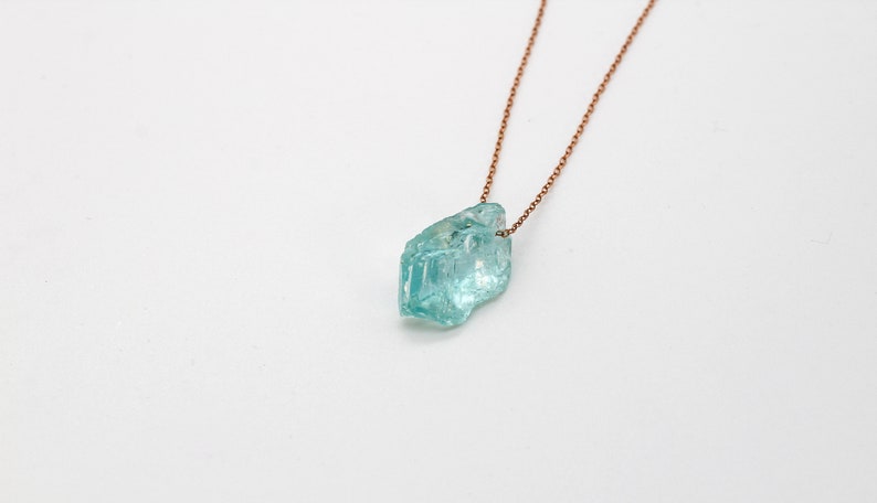Crystal Jewelry Dainty Aquamarine Choker Aquamarine Pendant Gift for her 925 Italian Silver Bridal Necklace Iceberg Aquamarine Necklace