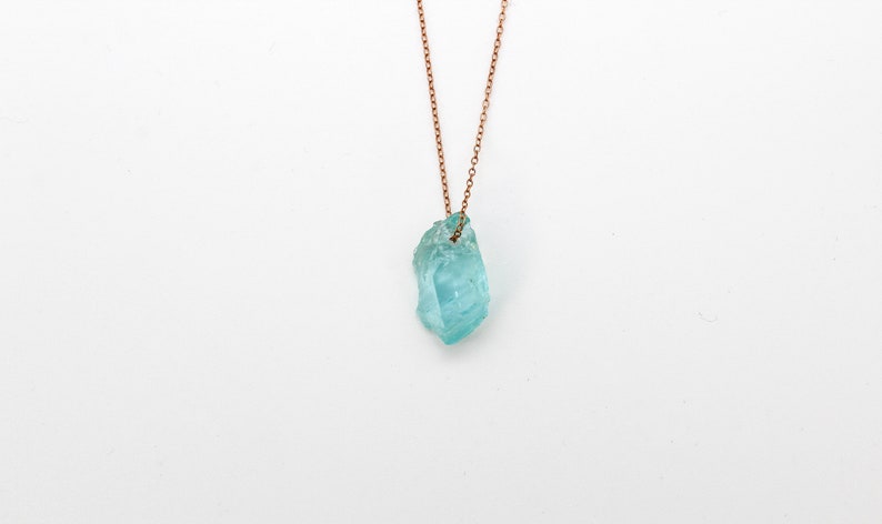 Crystal Jewelry Dainty Aquamarine Choker Aquamarine Pendant Gift for her 925 Italian Silver Bridal Necklace Iceberg Aquamarine Necklace