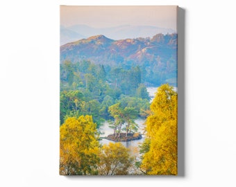 Autumnal Tarn Hows Print - Lake District Landscape by Alan Copson - Canvas Print, or Framed/Unframed Giclée Photographic Print Wall Art