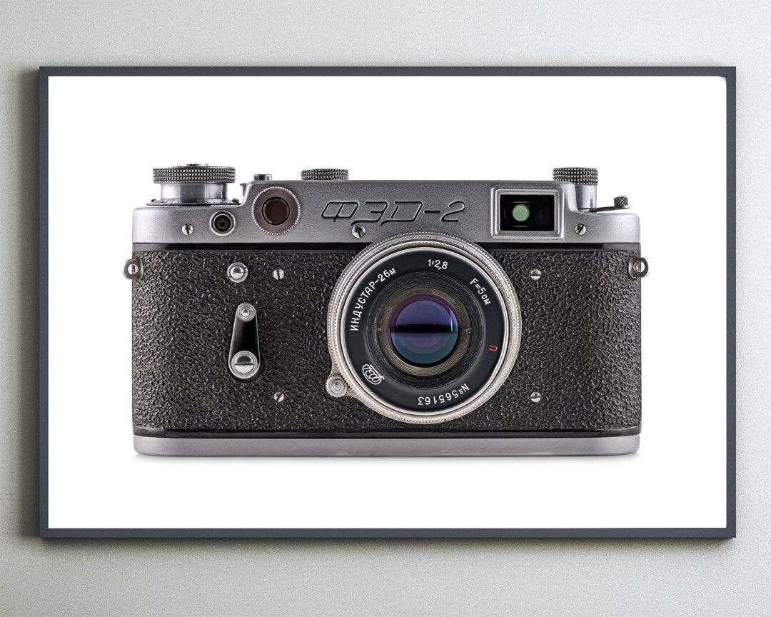 Wall Art Camera Print. Retro FED 2 Ukrainian Vintage Camera. Etsy UK