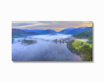 Misty Grasmere Print - Lake District Landscape by Alan Copson - Canvas Print, or Framed/Unframed Giclée Photographic Print Wall Art