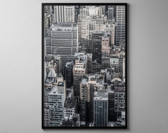 Manhattan Midtown Rooftops III. New York Photography. Canvas Print, Framed or Unframed Photographic Giclée Print by Alan Copson