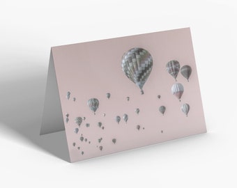 Greetings Card - Balloon Festival #3 - Blush Pink Photograph Gifts by Alan Copson