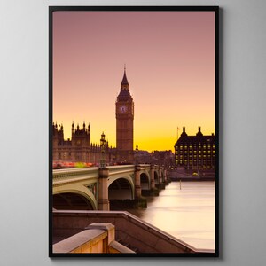 London Big Ben - Sunset I. London Photography. Wall Art Canvas Print, Framed or Unframed Photographic Giclée Print by Alan Copson