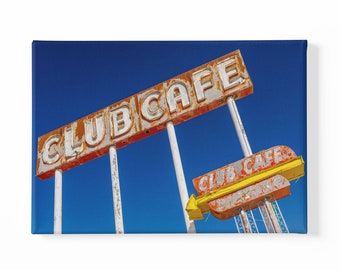 Route 66 -  Club Cafe Diner Sign #2 Santa Rosa, New Mexico. Canvas Print or Framed/Unframed Photographic Wall Art Gift by Alan Copson