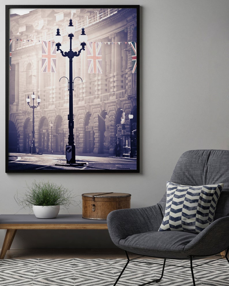 Festive Regent Street. Union Jack Flags. Canvas Print, Framed/Unframed Photographic Giclée Print. Wall Art Gift by Alan Copson image 3