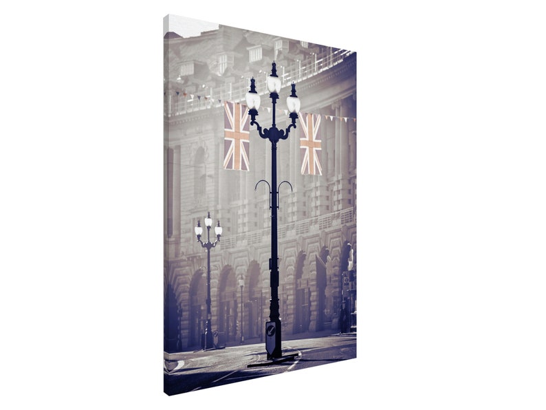 Festive Regent Street. Union Jack Flags. Canvas Print, Framed/Unframed Photographic Giclée Print. Wall Art Gift by Alan Copson image 1