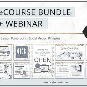 eCourse Bundle, eCourse Templates, Course Template, Slide Deck, Course Presentation, Webinar Templates, eBook Template, Checklist, Gold