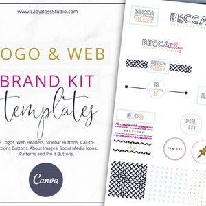 Website Branding Kit | Logo Kit | Pre-made logo | Canva Templates | Blog Logo | Website Design | Website Logo | Branding | Brand Kit | Bold