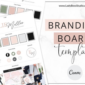 Branding Board Template , Brand Board , Branding Logo Designer , Brand Kit for Bloggers , Logo Board, Branding, Canva Template, Uptown