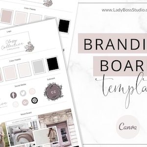 Brand Board Template, Style Guide, Branding, Canva, DIY Design, Canva Branding, Classy, Wedding, Color Palette, Feminine Branding, DIY Logos